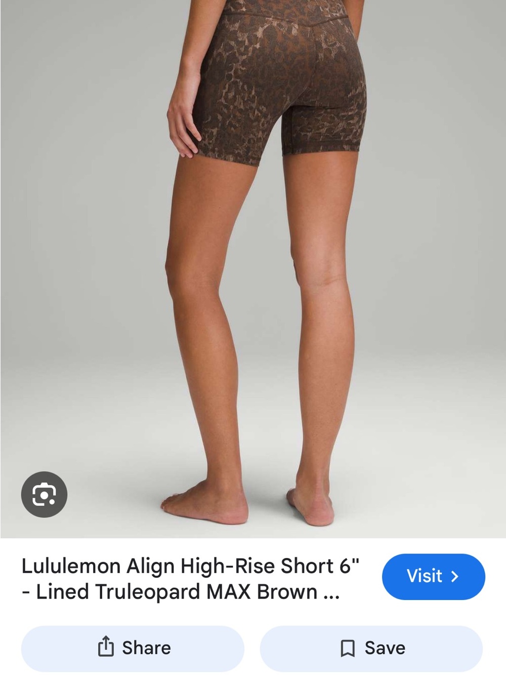 lululemon athletica Align High-Rise 6" Short — Brown Truleopard